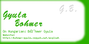 gyula bohmer business card